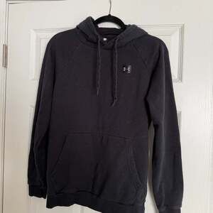 Under Armour Men's Rival Fleece Pullover Hoodie, Black/White, Size Small